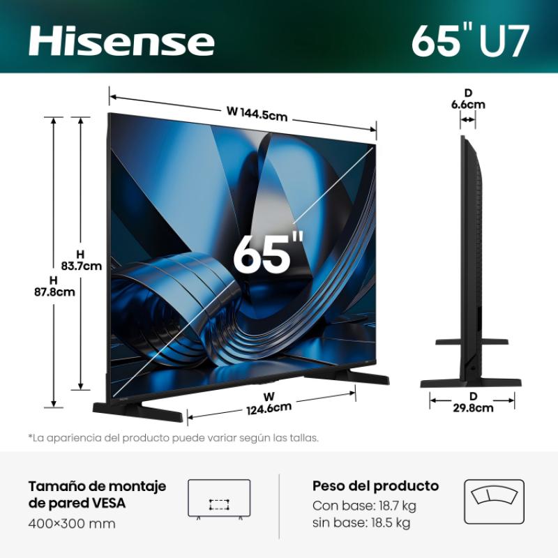 Hisense SMART TV 65" ULED MINILED GOOGLETV U7ESG